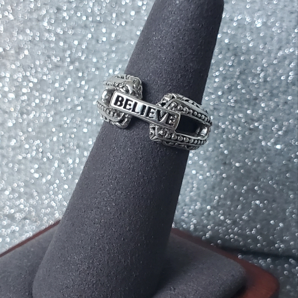 925 Sterling Silver Believe Ring‎